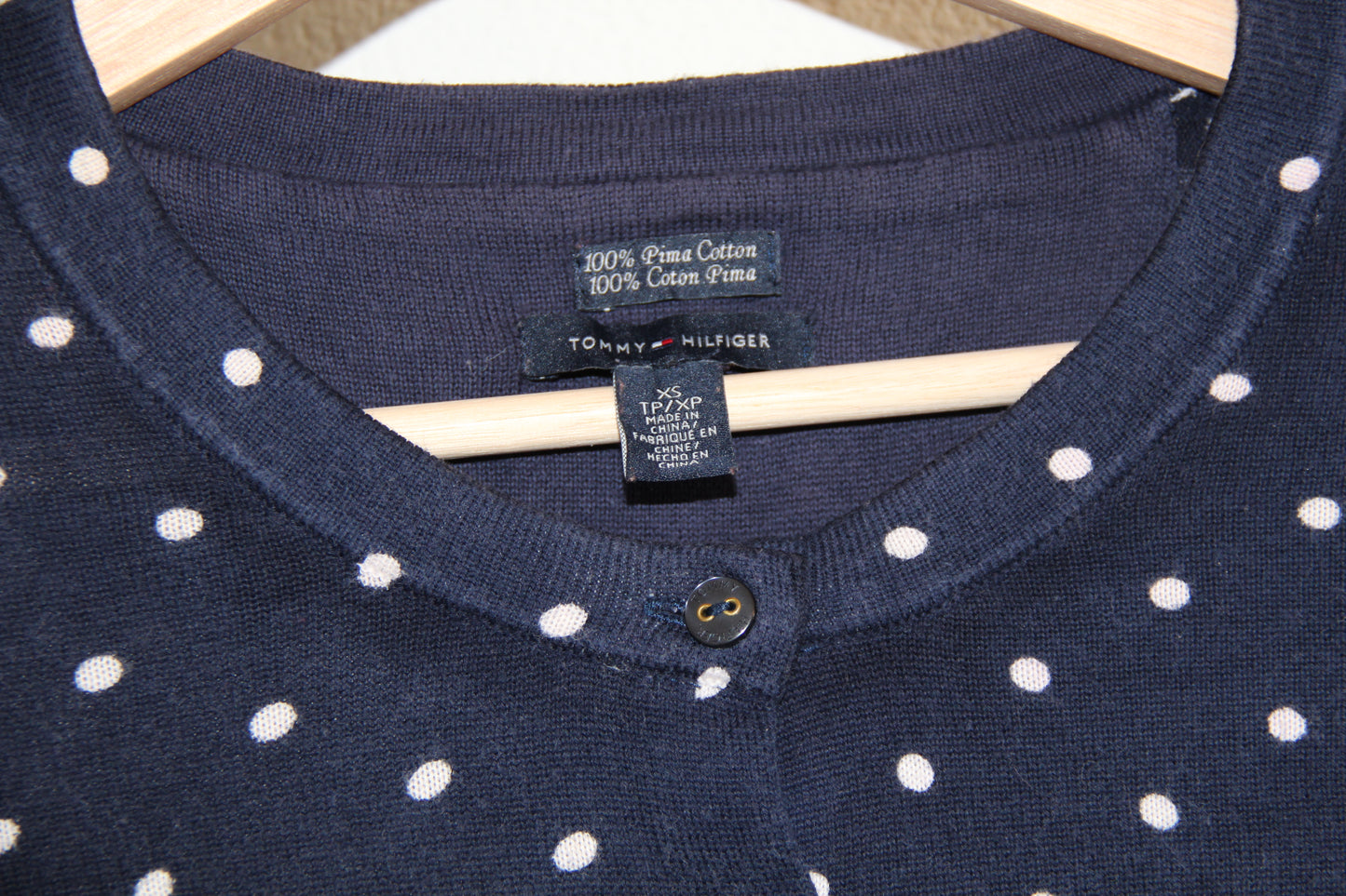Tommy Hilfiger Pullover – Blau mit weißen Punkten