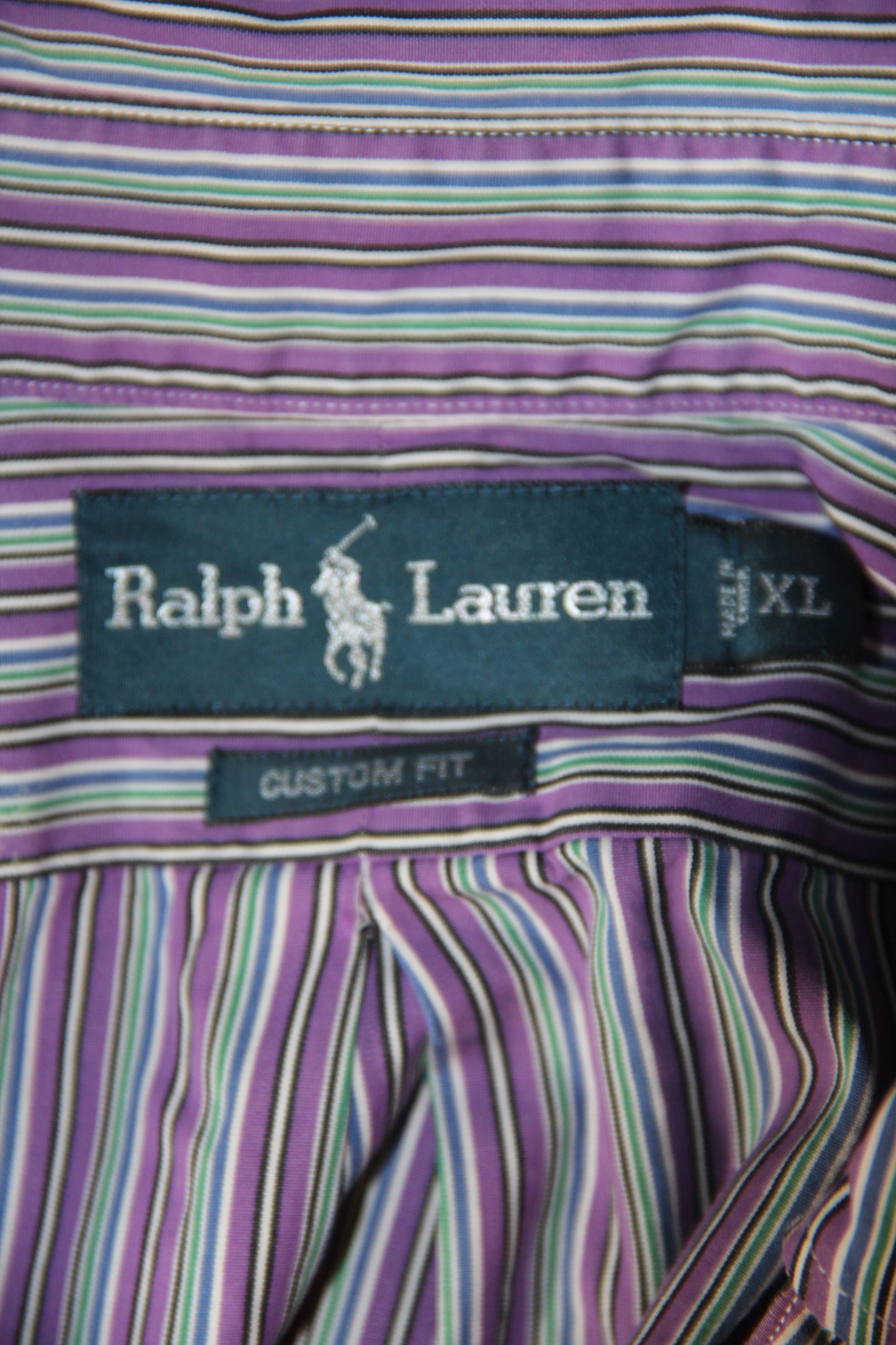 Vintage Polo Ralph Lauren Button-Down Hemd – Lila gestreift