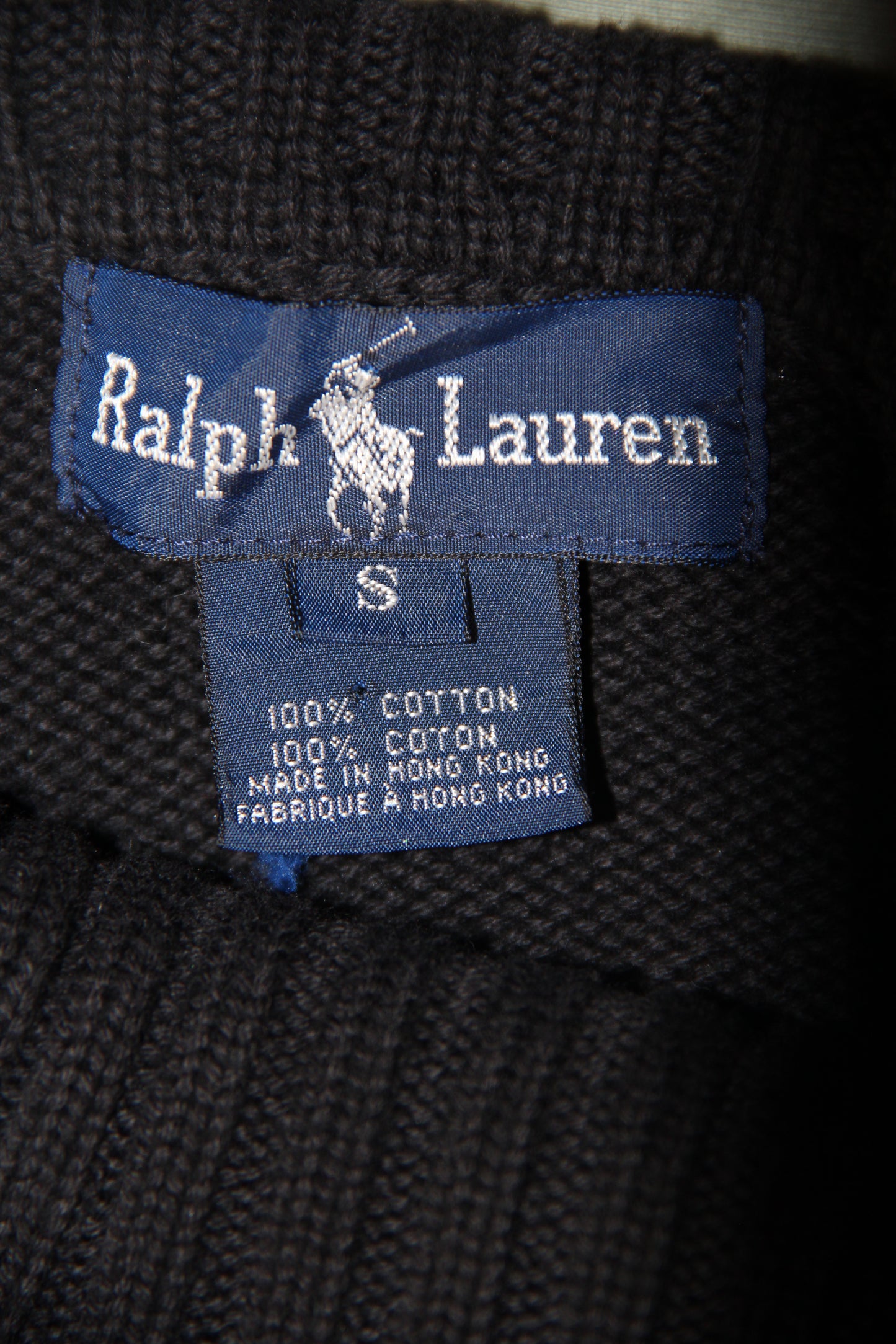 Vintage Polo Ralph Lauren Rollkragen-Strickpullover – Schwarz