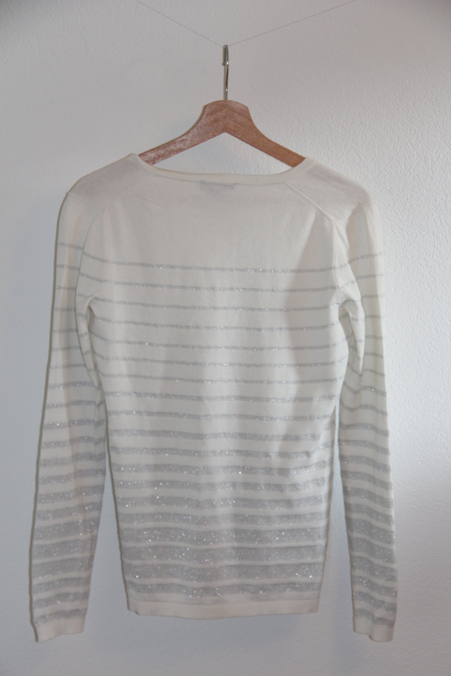 Tommy Hilfiger Pullover – Weiß mit Glitzerstreifen
