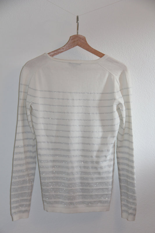 Tommy Hilfiger Pullover – Weiß mit Glitzerstreifen