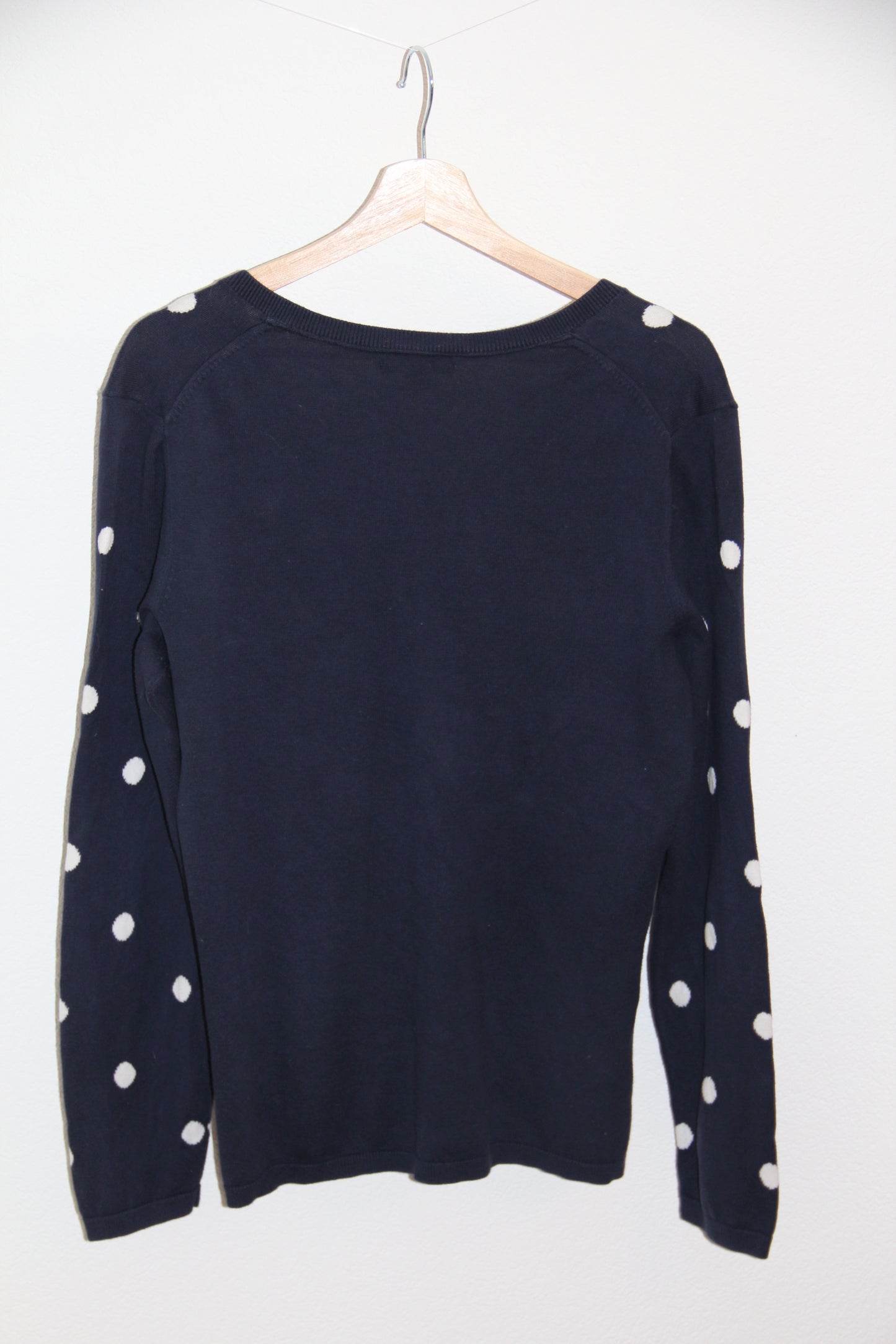 Vintage Tommy Hilfiger Pullover – Dunkelblau mit weißen Punkten