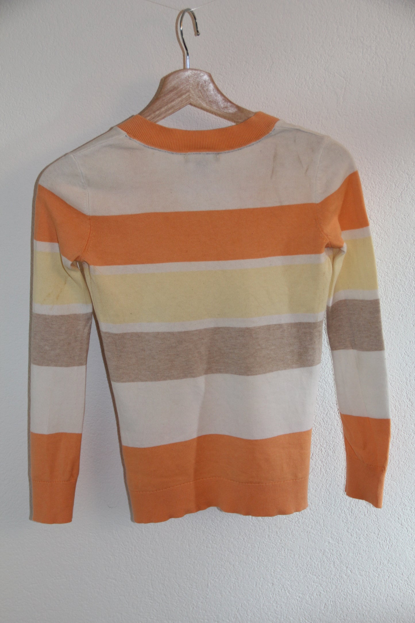 Vintage Tommy Hilfiger Pullover – Orange-Beige Streifen