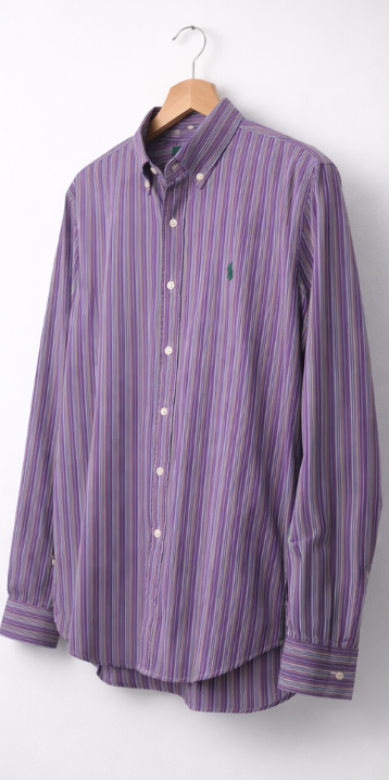 Vintage Polo Ralph Lauren Button-Down Hemd – Lila gestreift