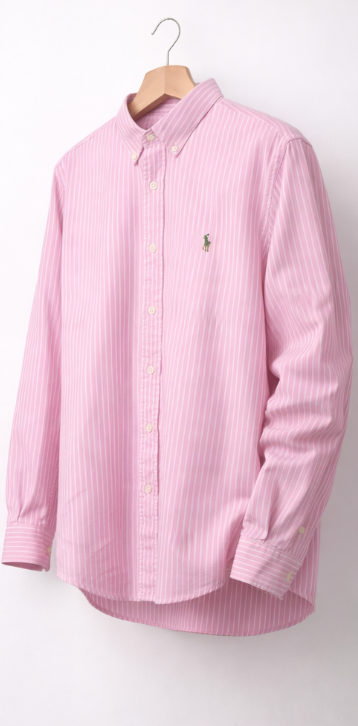 Vintage Polo Ralph Lauren Button-Down Hemd – Rosa / Weiß gestreift