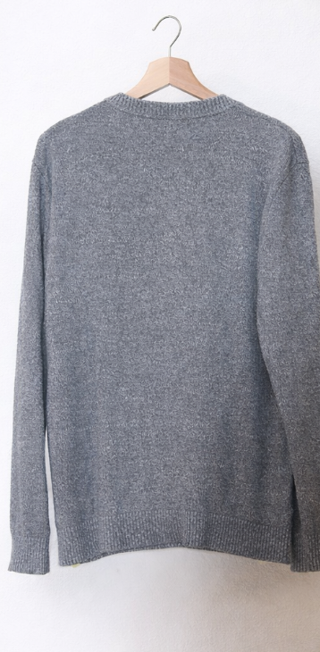 Vintage Tommy Jeans Strickpullover – Grau meliert