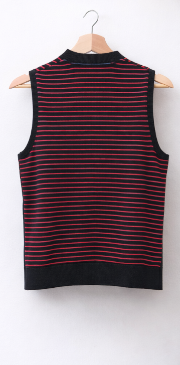 Vintage Tommy Hilfiger Argyle Pullunder – Schwarz / Grau / Rot